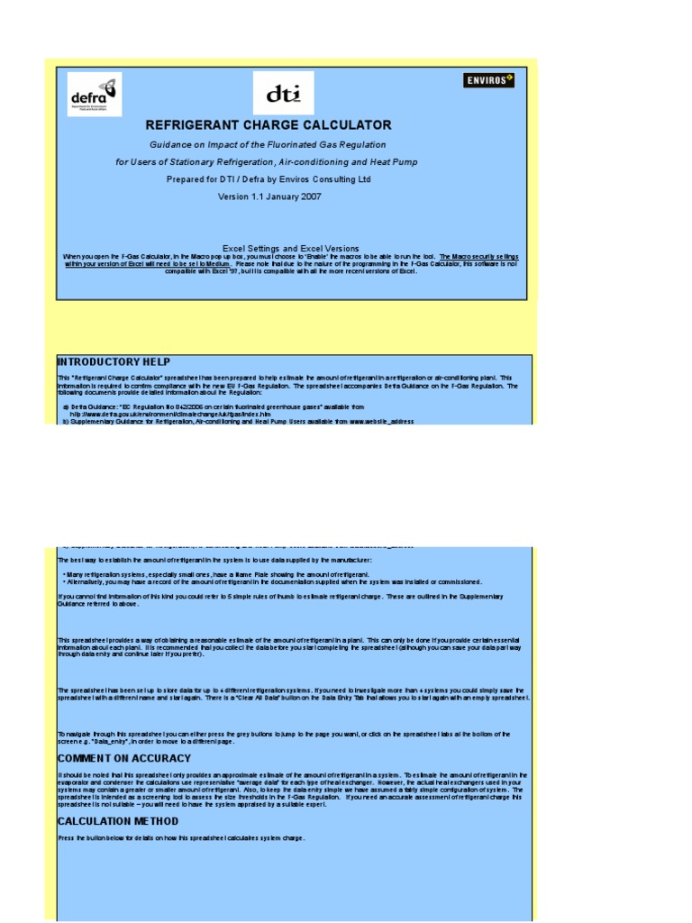 Fgas Refrigerant Calculator PDF Heat Exchanger Air Conditioning