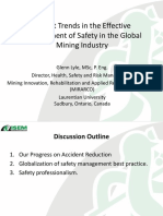 Recent Trends in The Effective Management of Safety in The Global Mining Industry