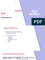 Operadores en PHP