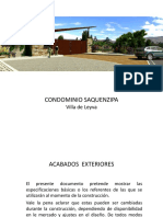 Condominio Saquenzipa en Villa de Leyva: Especificaciones de acabados exteriores e interiores