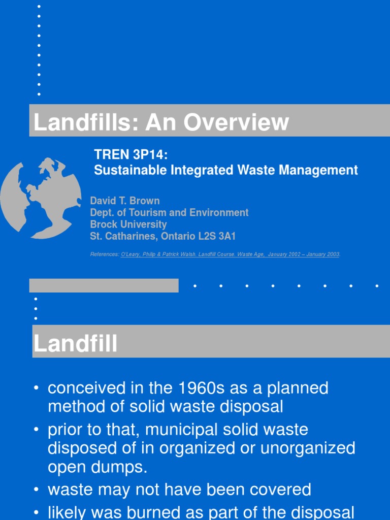 Landfill Overview | PDF | Landfill | Municipal Solid Waste