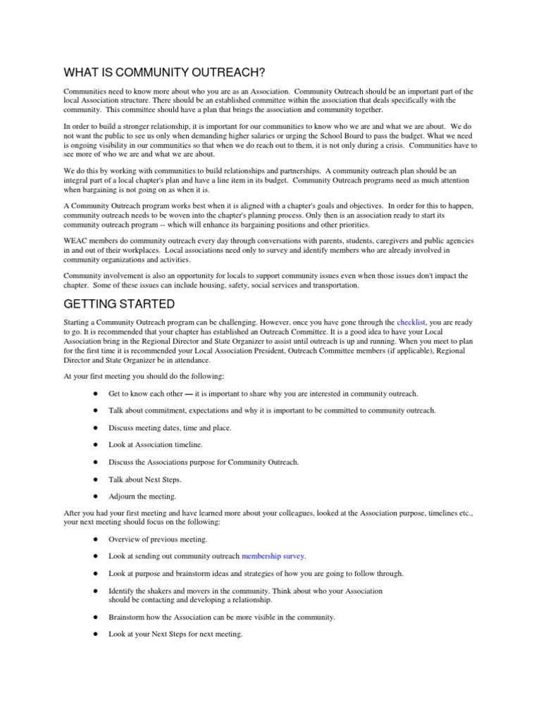 Community Outreach Program Guide | PDF | Community