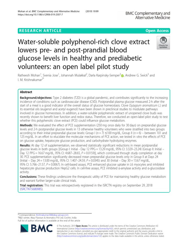 Cloves 1 PDF Glycated Hemoglobin Diabetes Mellitus Type 2