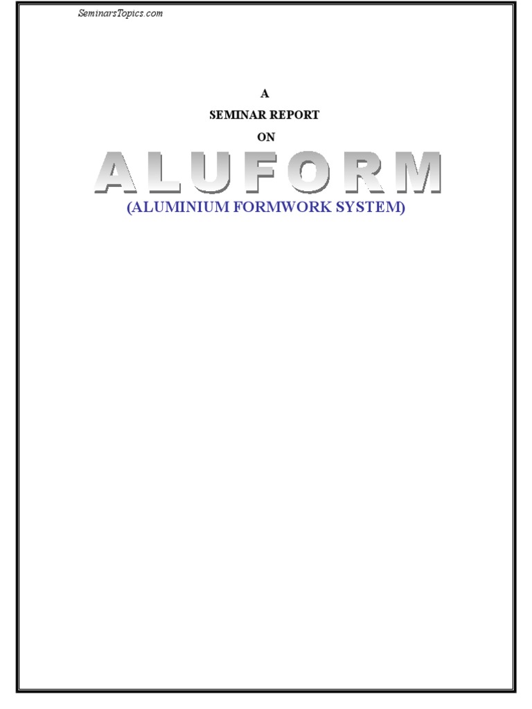 Aluminium Forms System | PDF | Beam (Structure) | Wall