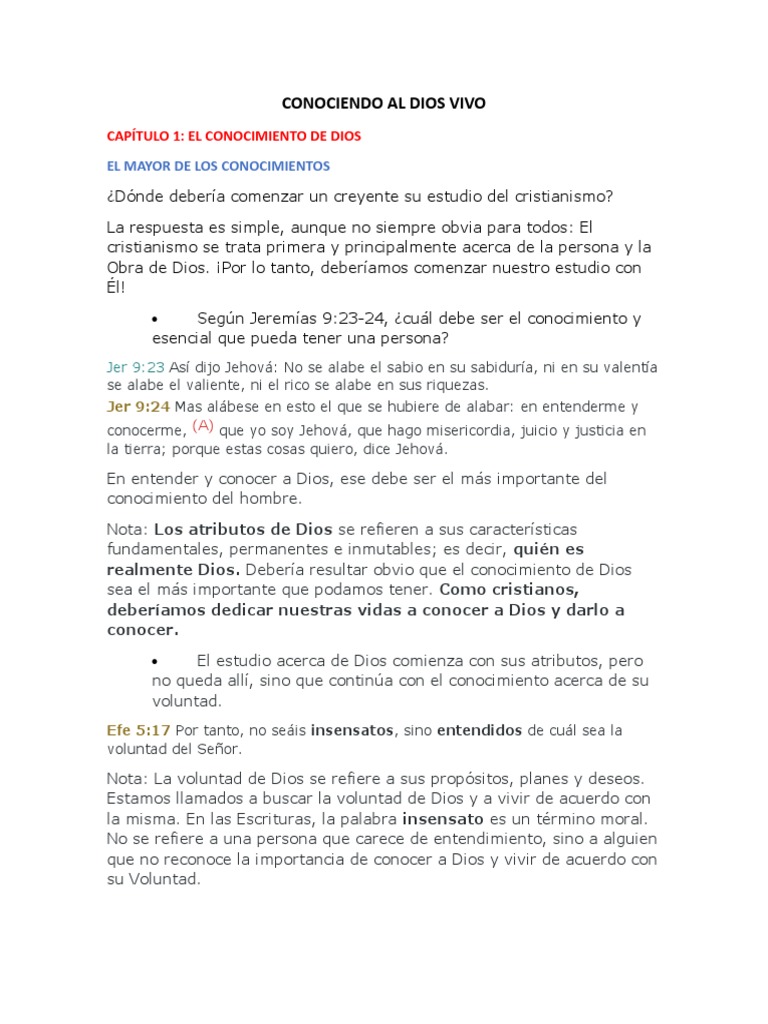 La Importancia de Conocer a Dios | PDF | Dios | Cristo (título)