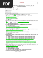 CS C372/IS C362 - Operating System: Birla Institute of Technology & Science, Pilani QUIZ 2 - Closed Book