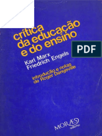 MARX, Karl ENGELS, Friedrich. Crítica Da Educação e Do Ensino PDF