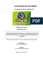 Efectos Emocionales Que Vivencian Los Varones Que Atraviesa Un Proceso de Divorcio PDF