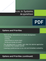 Choices in Systems Acquisition