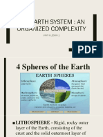 The Earth System: An Organized Complexity: Unit Ii Leson 1