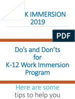 Work Immersion 19 Dos Donts