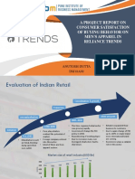 A Project Report On Consumer Satisfaction of Buying Behavior On Men'S Apparel in Reliance Trends