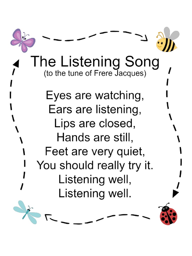 Listening Song Printable White PDF | PDF