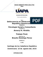 Delincuencia juvenil en República Dominicana: Factores psicosociales