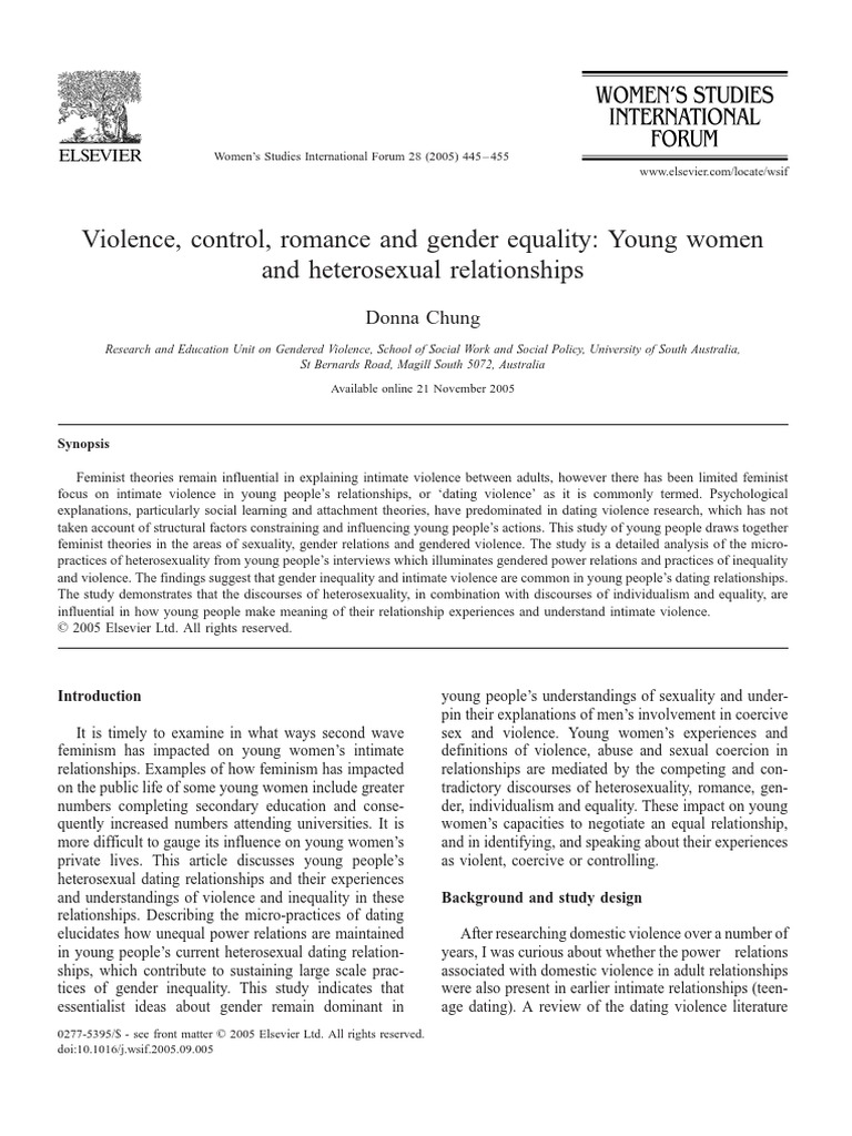 2005 Violence, Control, Romance and Gender Equality | PDF | Violence ...