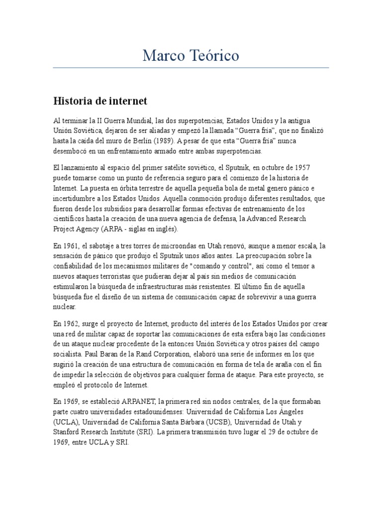 Marco Teórico | PDF | Conjunto de protocolos de internet | Internet