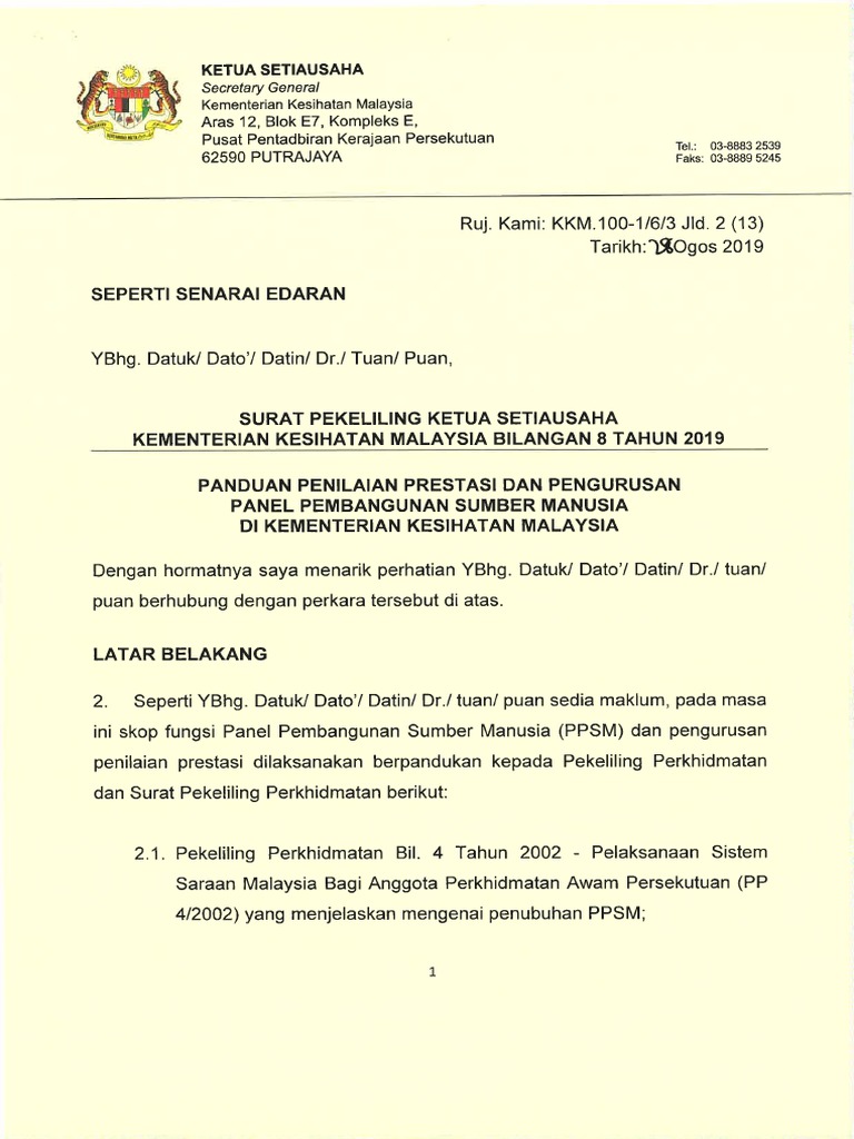 Surat Pekeliling Ksu KKM Bil 8 THN 2019  PDF