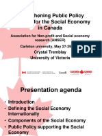 Strengthening Public Policy Supports For The Social Economy in Canada