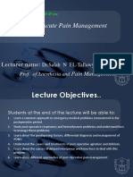 Lecture Title: Acute Pain Management: Lecturer Name