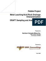 Pebble Project Metal Leaching/Acid Rock Drainage Characterization DRAFT Sampling and Analysis Plan