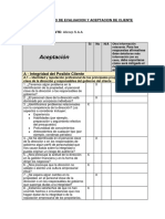 Cuestionario de evaluación y aceptación de cliente Alicorp S.A.A