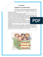 01 de Abril Dia Mundial de La Educacion