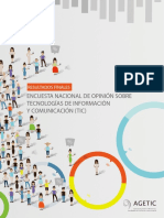 Resultados finales de la encuesta sobre uso de TIC en Bolivia