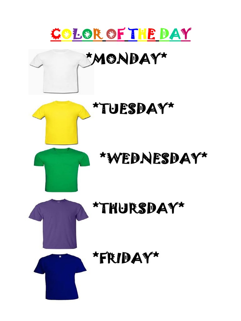 Weekly Color Schedule | PDF