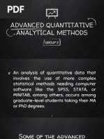 Advanced Quantitative Analytical Methods: Group 2