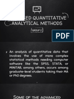 Advanced Quantitative Analytical Methods: Group 2