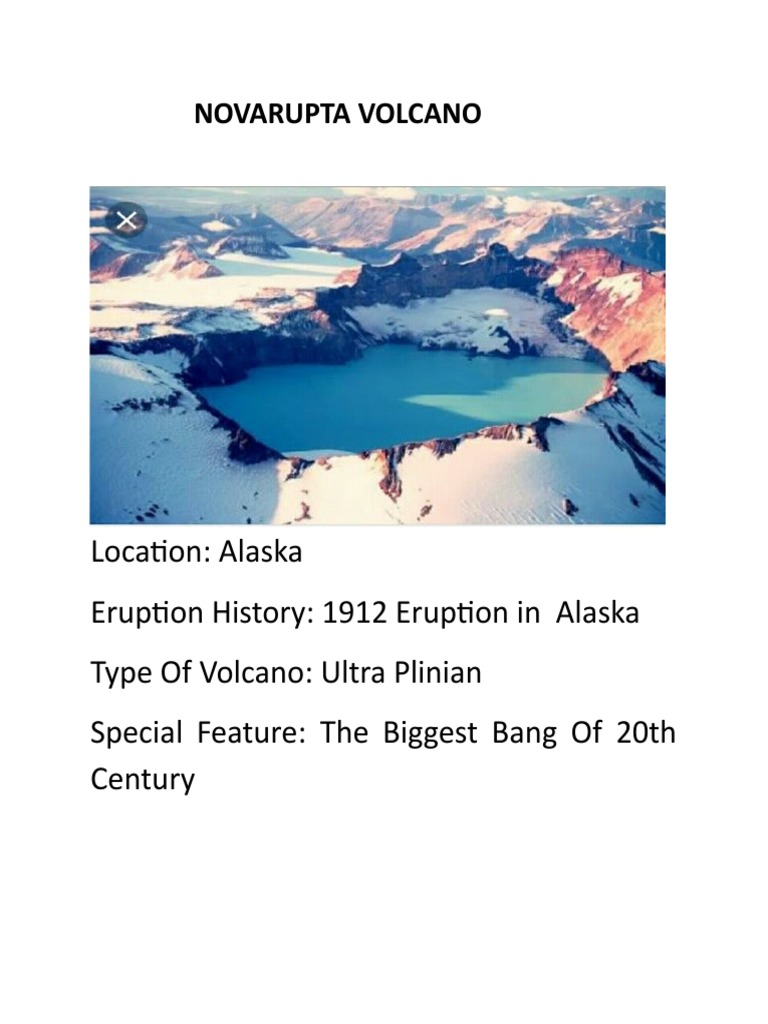 Novarupta Volcano: 1912 Eruption Facts | PDF