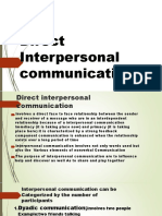 Direct Interpersonal Communication