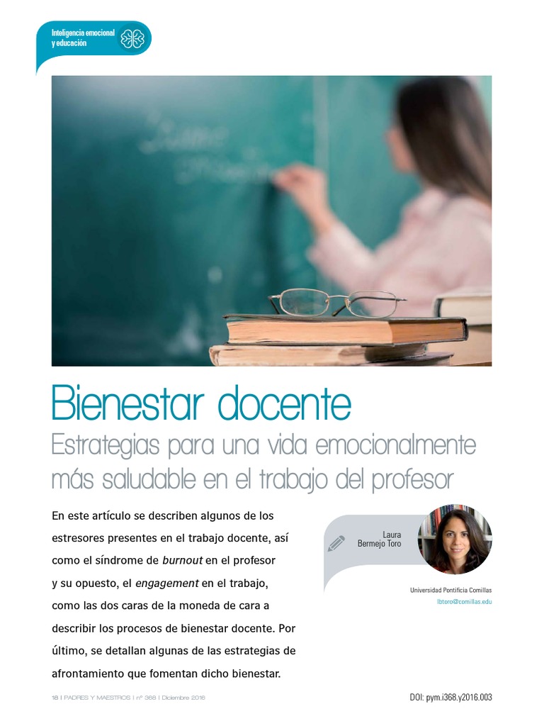 Estrategias para el bienestar docente | PDF | Burnout ocupacional ...