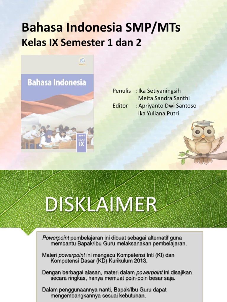Materi Bahasa Indonesia Kelas 9 Lengkap | PDF