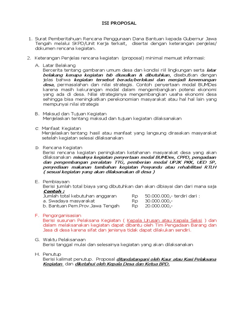 Proposal RTLH untuk Peningkatan Desa | PDF