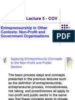Lecture 5 - COV: Entrepreneurship in Other Contexts: Non-Profit and Government Organisations