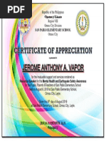 Certificate of Recognition