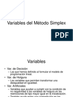 Variables Del Metodo Simplex