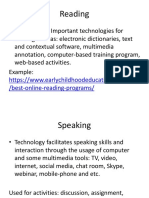 Technologies for Improving English Reading, Speaking, Grammar and Pronunciation Skills