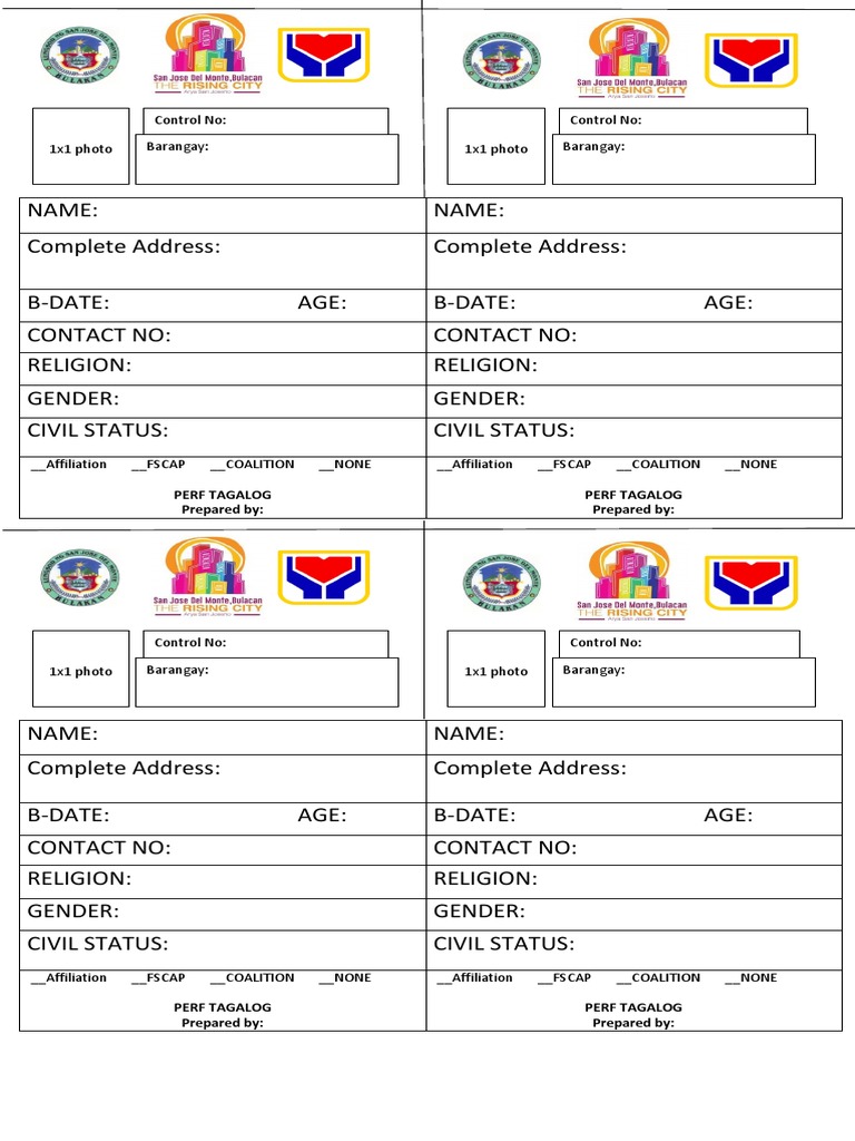 Personal Information Form Template | PDF