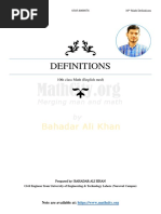 Definitions: 10th Class Math (English Med)