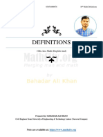 Definitions: 10th Class Math (English Med)