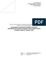 Oportunidades de Desarrollo Inmobiliario Residencial Determinados Por El Nivel de Inversión Caso de Estudio Comuna de Iquique Región de Tarapacá Chile