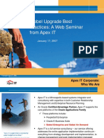 Siebel Upgrade Best Practices: A Web Seminar From Apex IT: January 17, 2007