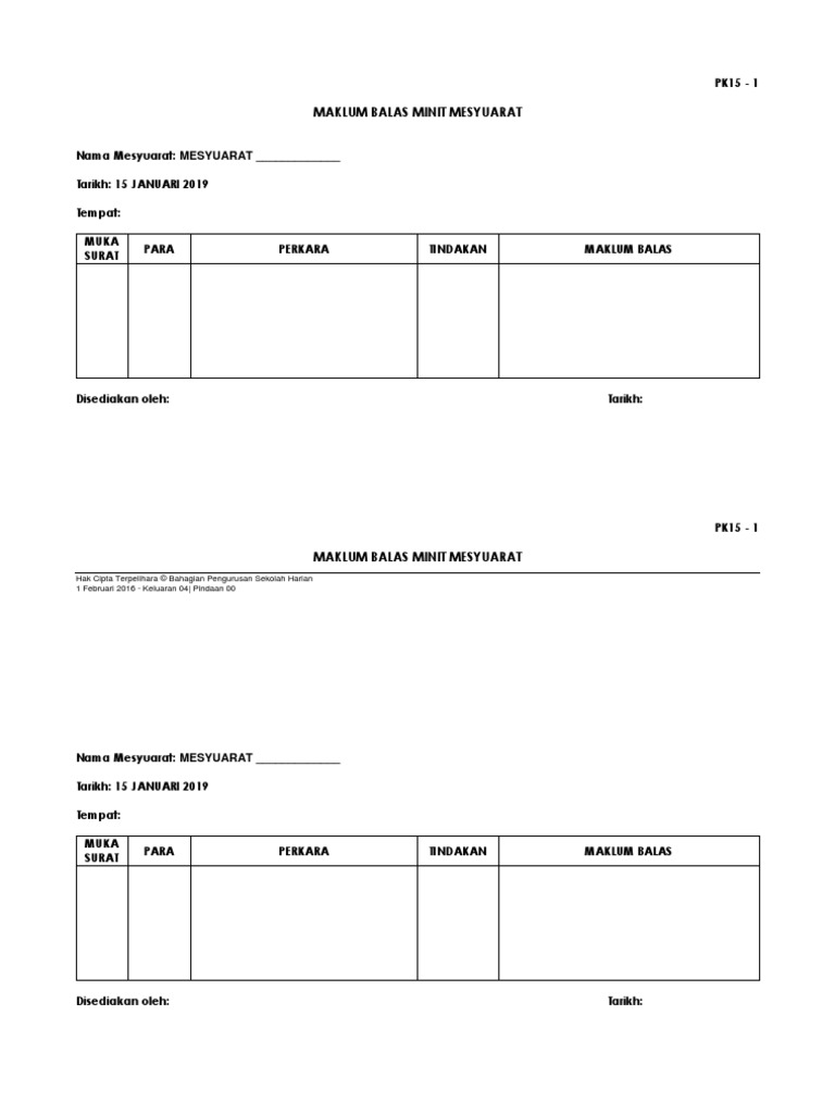 Borang Maklumbalas PK 15  PDF
