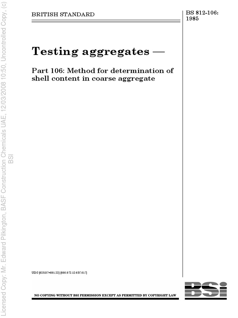 BS 812 PDF | PDF | Construction Aggregate | Concrete