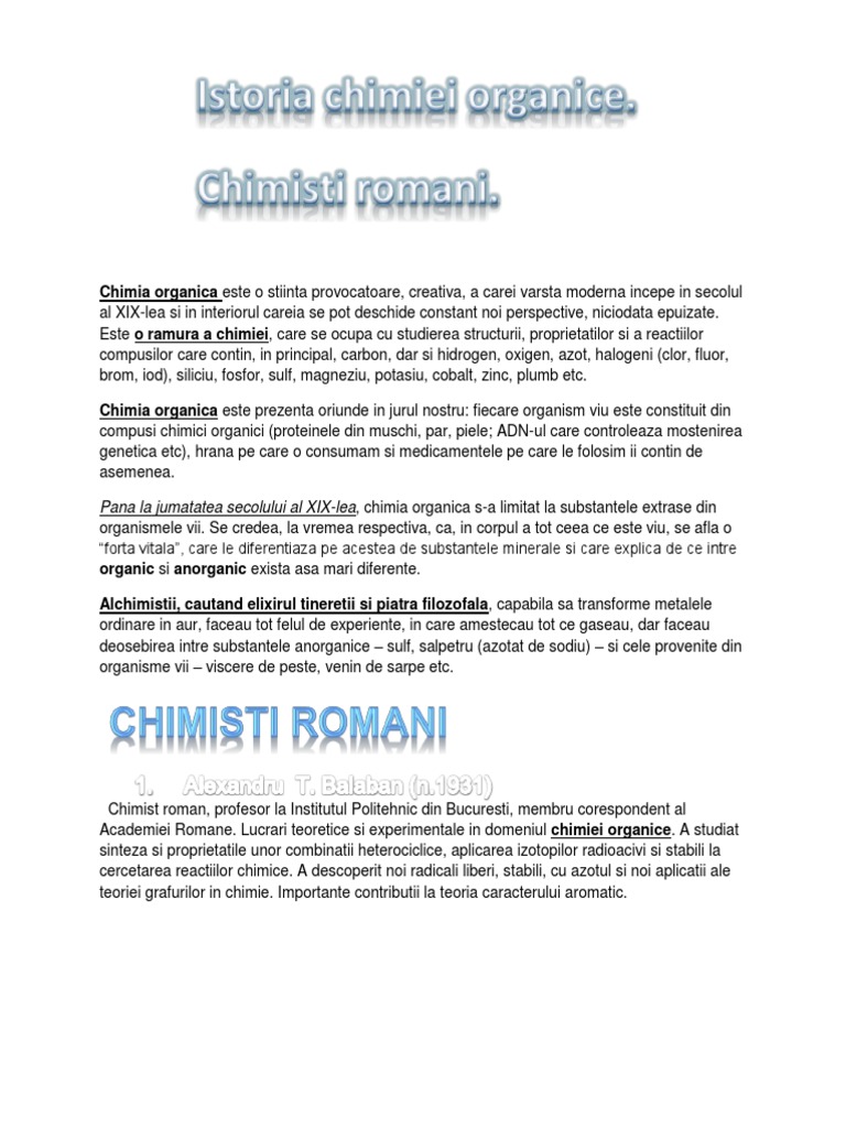 Referat Chimie Organica | PDF