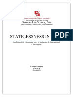 Statelessness in India: Analysis of citizenship laws and international conventions