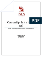 Censorship: Is It A Lawful Act?: Media, Censorship and Propaganda - An Legal Analysis