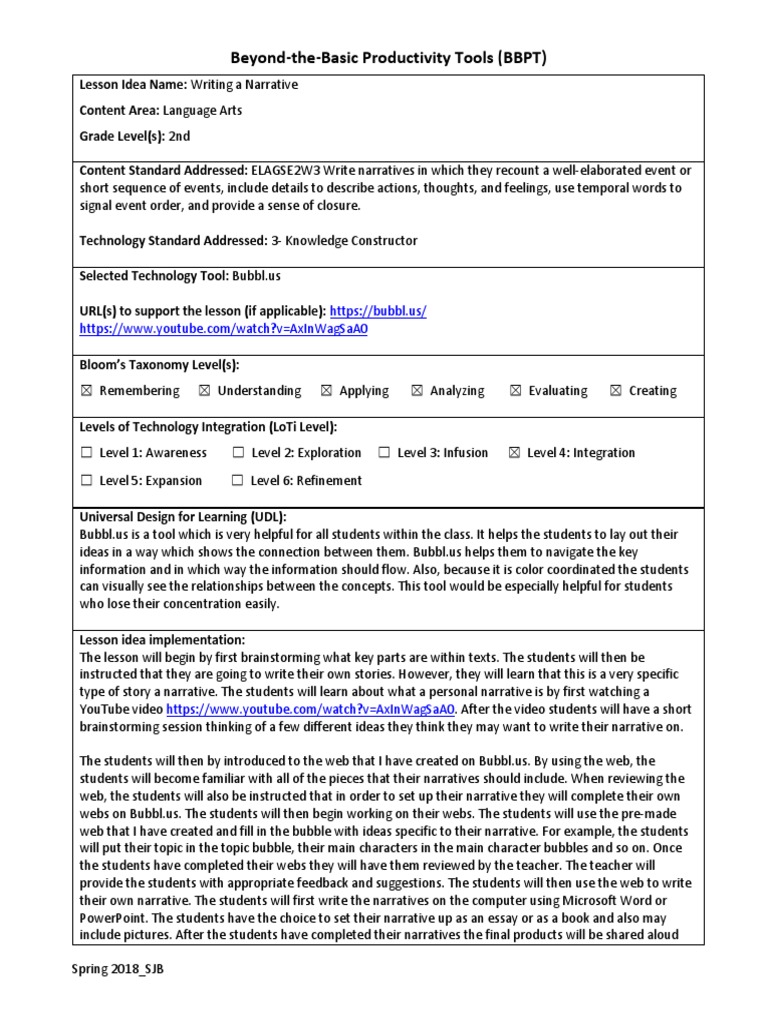 Beyond The Basic Lesson Idea | PDF | Narrative | Rubric (Academic)